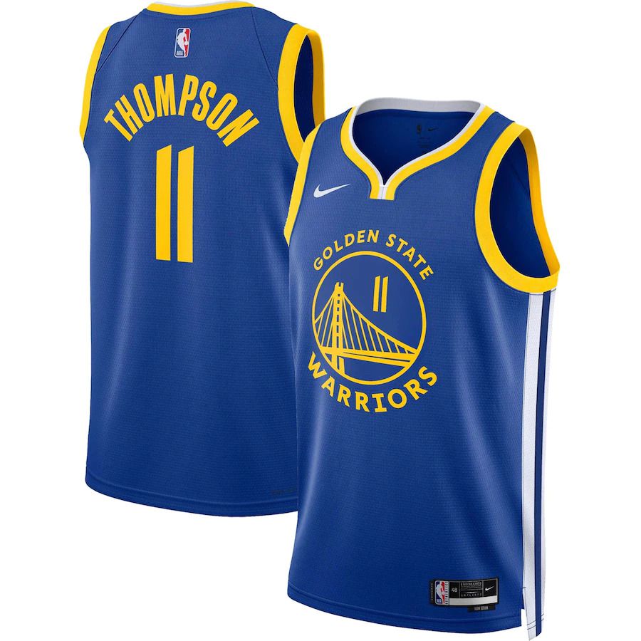 Men Golden State Warriors 11 Klay Thompson Nike Royal 2022-23 Swingman NBA Jersey